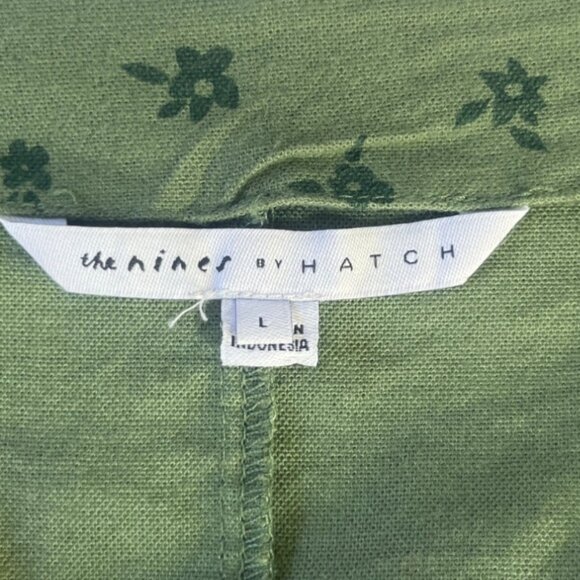 The Nines By Hatch Maternity Jumpsuit Large Green New WOT Floral Pattern Vneck - Picture 8 of 9